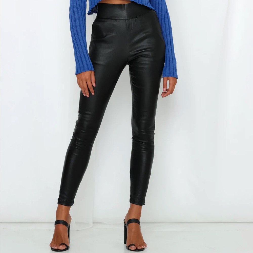 Faux Leather Leggings - Black Betty Pants Black